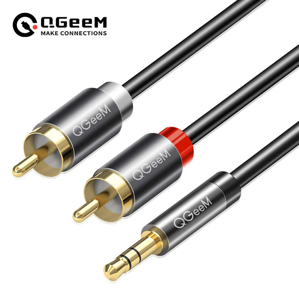 Home Cinema Heos - Кабель QGeeM RCA 2RCA на 3.5