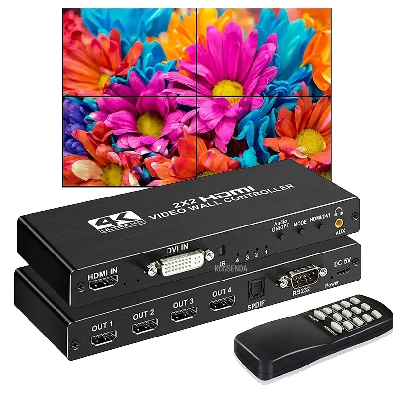 Home Cinema Video Processor - Контроллер видеостены HDMI 2x2 1080P HDMI