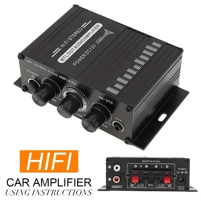 Home Cinema Sound System - Мини-усилитель мощности AK-270 400 Вт, 12