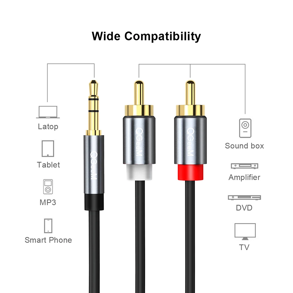 Кабель QGeeM RCA 2RCA на 3.5 м – обзор и цена Home Cinema Heos