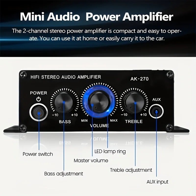 Мини-усилитель мощности AK-270 – обзор и цена Home Cinema Sound System